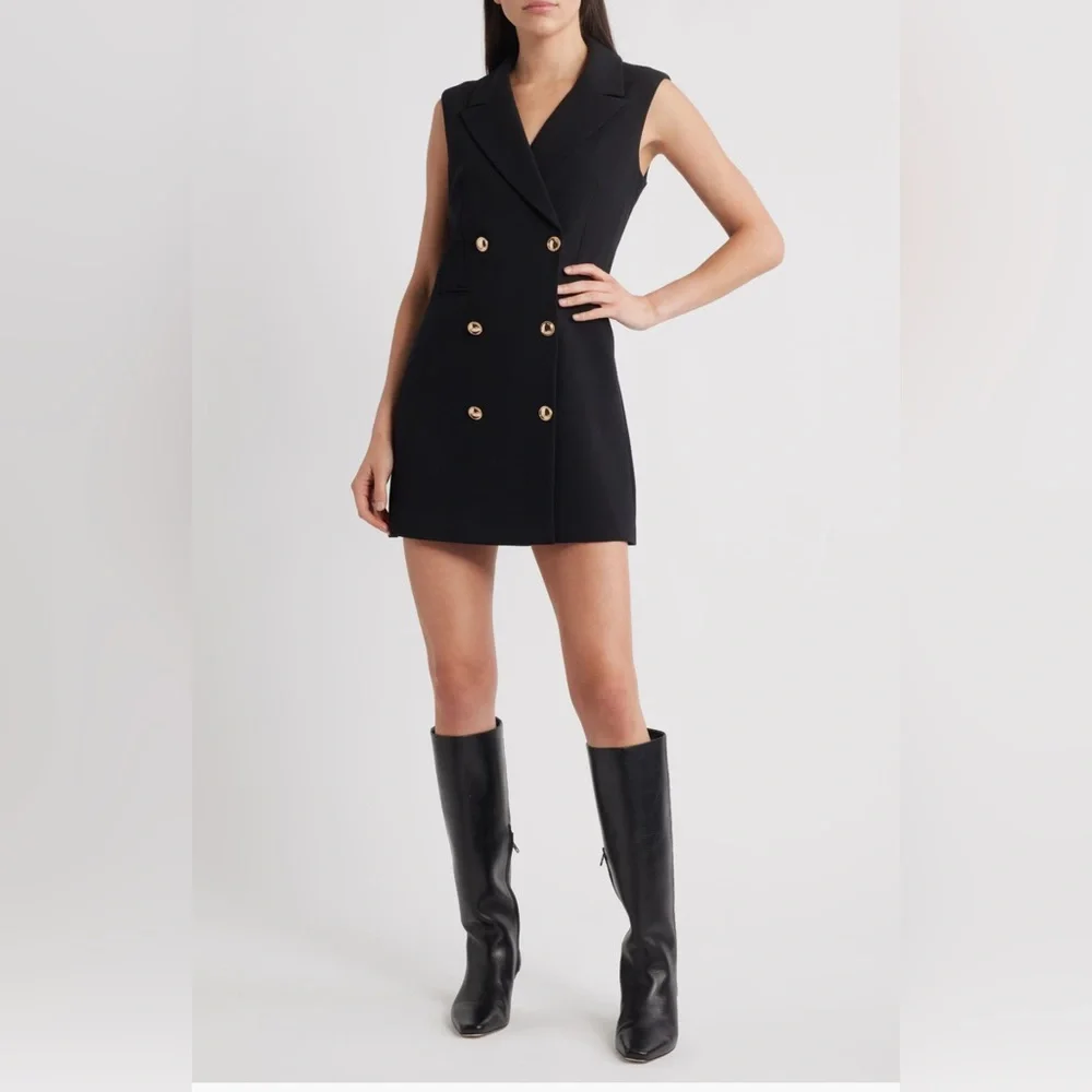 French Connection Black Whisper Sleeveless Blazer Dress XXS/2 size - Picture 1 of 7